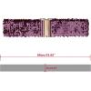 imageAllegra K Womens Wide Waist Belts Interlock Buckles Sequins Decor Shinny Stretchy Belts 2PCSDark Purple