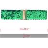 imageAllegra K Womens Wide Waist Belts Interlock Buckles Sequins Decor Shinny Stretchy Belts 2PCSGreen