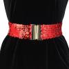 imageAllegra K Womens Wide Waist Belts Interlock Buckles Sequins Decor Shinny Stretchy Belts 2PCSRed