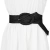 imageAllegra K Womens Woven Belts Wide Waist Belts for Dress Decor AdjustableBlack