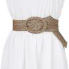 imageAllegra K Womens Woven Belts Wide Waist Belts for Dress Decor AdjustableBrown