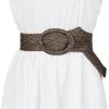 imageAllegra K Womens Woven Belts Wide Waist Belts for Dress Decor AdjustableCoffee