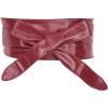imageAllegra K Ladies Faux Leather Self Tie Bowknot Wide Waist Band Sash Obi Belt for DressesWine Red