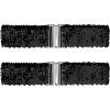 imageAllegra K Ladies Stretchy Wide Waist Belts Interlock Buckles Shinny Sequins Decor Belts for DressesBlack
