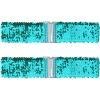 imageAllegra K Ladies Stretchy Wide Waist Belts Interlock Buckles Shinny Sequins Decor Belts for DressesBlue