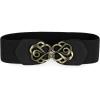 imageAllegra K Lady Metal Interlocking Buckle Stretchy Wasitband Cinch Dress BeltBlack