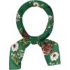imageAllegra K Women Chiffon Scarves  256quot X256quot  Floral Print Square Kerchief Neck Scarf NeckerchiefDark Green Floral