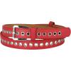 imageAllegra K Women Grommet Belt PU Leather Metal Buckle Skinny Waist Hollow BeltsRed