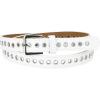 imageAllegra K Women Grommet Belt PU Leather Metal Buckle Skinny Waist Hollow BeltsWhite