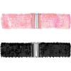 imageAllegra K Womens Glitter Stretchy Waist Belts Interlock Buckles Sequins Decor Wide Elastic Belts 2PCSPink