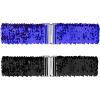 imageAllegra K Womens Glitter Stretchy Waist Belts Interlock Buckles Sequins Decor Wide Elastic Belts 2PCSRoyal Blue