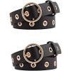 imageAllegra K Womens Grommet Belt Faux Leather Single Pin Buckle Punk Belts for Jeans PantsBlack  Black