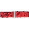 imageAllegra K Womens Plus Size Stretchy Waist Belts Metal Interlock Buckles Sequins Decor Belts for DressesRed
