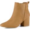 imageAllegra K Womens Pointed Toe Block Heel Ankle Chelsea BootsBrown