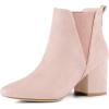 imageAllegra K Womens Pointed Toe Block Heel Ankle Chelsea BootsDust Pink