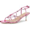 imageAllegra K Womens Rhinestone Strappy Slingback Kitten Heel SandalsPink