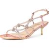 imageAllegra K Womens Rhinestone Strappy Slingback Kitten Heel SandalsRose Gold