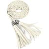 imageAllegra K Womens Tassel Braided Belts Skinny Woven Waist Belts for Skirt DressBeige