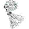 imageAllegra K Womens Tassel Braided Belts Skinny Woven Waist Belts for Skirt DressSilver