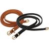 imageuxcell Women Skinny Braided Belt Woven  Pin Buckle Casual Waist Belt for DressesKhakiblack