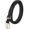 imageuxcell Womens Patent Leather PU Skinny Waist Belt for Jeans with Alloy BuckleBlack1