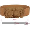 imageuxcell Chiffon Flowers Press Stud Button Elastic Textured Band Waist Belt for LadiesBrown