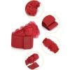 imageuxcell Chiffon Flowers Press Stud Button Elastic Textured Band Waist Belt for LadiesRed