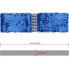 imageuxcell Ladies Sequins Decor Metal Interlocking Buckles Elastic Waist BeltBlue