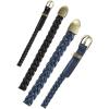 imageuxcell Women Skinny Braided Belt Woven  Pin Buckle Casual Waist Belt for DressesBlacknavy Blue