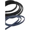 imageuxcell Women Skinny Braided Belt Woven  Pin Buckle Casual Waist Belt for DressesBlacknavy Blue