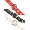 imageuxcell Womens Leather Belt for Jeans Dress Pants Studded Grommet with Circle Metal BuckleBlackredwhite