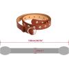 imageuxcell Womens Leather Belt for Jeans Dress Pants Studded Grommet with Circle Metal BuckleCamel