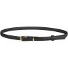 imageuxcell Womens Patent Leather PU Skinny Waist Belt for Jeans with Alloy BuckleBlack1