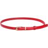 imageuxcell Womens Patent Leather PU Skinny Waist Belt for Jeans with Alloy BuckleRed1