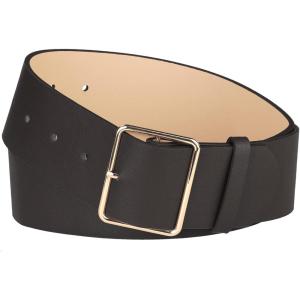 imageAllegra K PU Leather Belts for Women Metal Pin Buckle 2 Inches Wide Belt for Dress PantsCoffee
