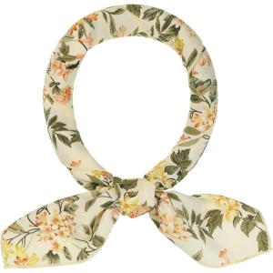 imageAllegra K Women Chiffon Scarves  256quot X256quot  Floral Print Square Kerchief Neck Scarf NeckerchiefBeige Floral