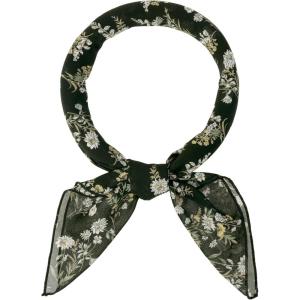 imageAllegra K Women Chiffon Scarves  276quot X276quot  Floral Print Square Kerchief Neck Scarf NeckerchiefBlack