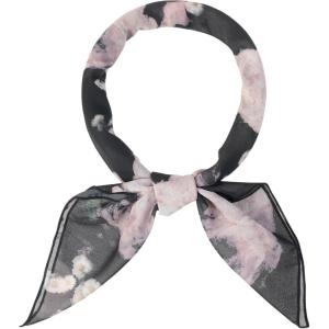 imageAllegra K Women Chiffon Scarves  276quot X276quot  Floral Print Square Kerchief Neck Scarf NeckerchiefBlack Pink