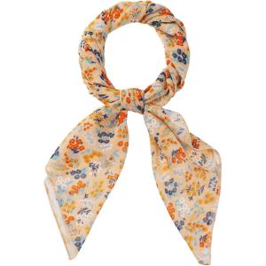 imageAllegra K Women Chiffon Scarves  276quot X276quot  Floral Print Square Kerchief Neck Scarf NeckerchiefLight Orange
