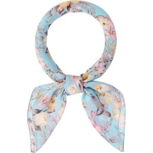 imageAllegra K Women Chiffon Scarves  276quot X276quot  Floral Print Square Kerchief Neck Scarf NeckerchiefLight Sky Blue
