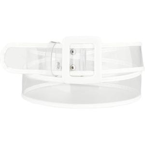 imageAllegra K Womens Clear Waist Belts Plus Size Skinny Belt Waistband for Jeans Dresses CoatsWhite