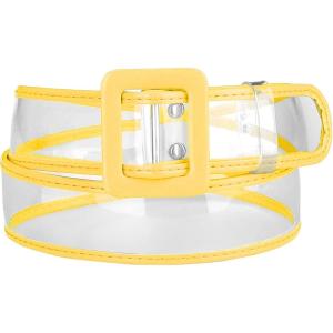 imageAllegra K Womens Clear Waist Belts Plus Size Skinny Belt Waistband for Jeans Dresses CoatsYellow