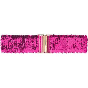 imageAllegra K Womens Elastic Waist Belt Sequins Decor Metal Interlock Buckles Belts for DressesRose Red