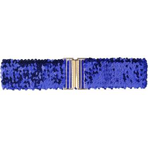 imageAllegra K Womens Elastic Waist Belt Sequins Decor Metal Interlock Buckles Belts for DressesRoyal Blue