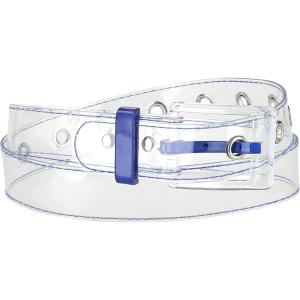 imageAllegra K Womens Grommet Clear Waist Belt Plus Size Waist Belts for Jeans DressesBlue