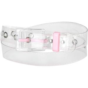 imageAllegra K Womens Grommet Clear Waist Belt Plus Size Waist Belts for Jeans DressesPink