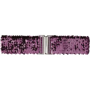 imageAllegra K Womens Plus Size Stretchy Waist Belts Metal Interlock Buckles Sequins Decor Belts for DressesDark Purple