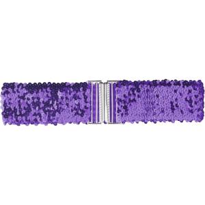 imageAllegra K Womens Plus Size Stretchy Waist Belts Metal Interlock Buckles Sequins Decor Belts for DressesLight Purple