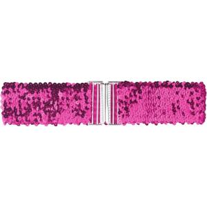 imageAllegra K Womens Plus Size Stretchy Waist Belts Metal Interlock Buckles Sequins Decor Belts for DressesRose Red