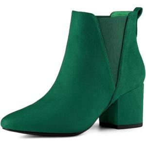 imageAllegra K Womens Pointed Toe Block Heel Ankle Chelsea BootsEmerald Green
